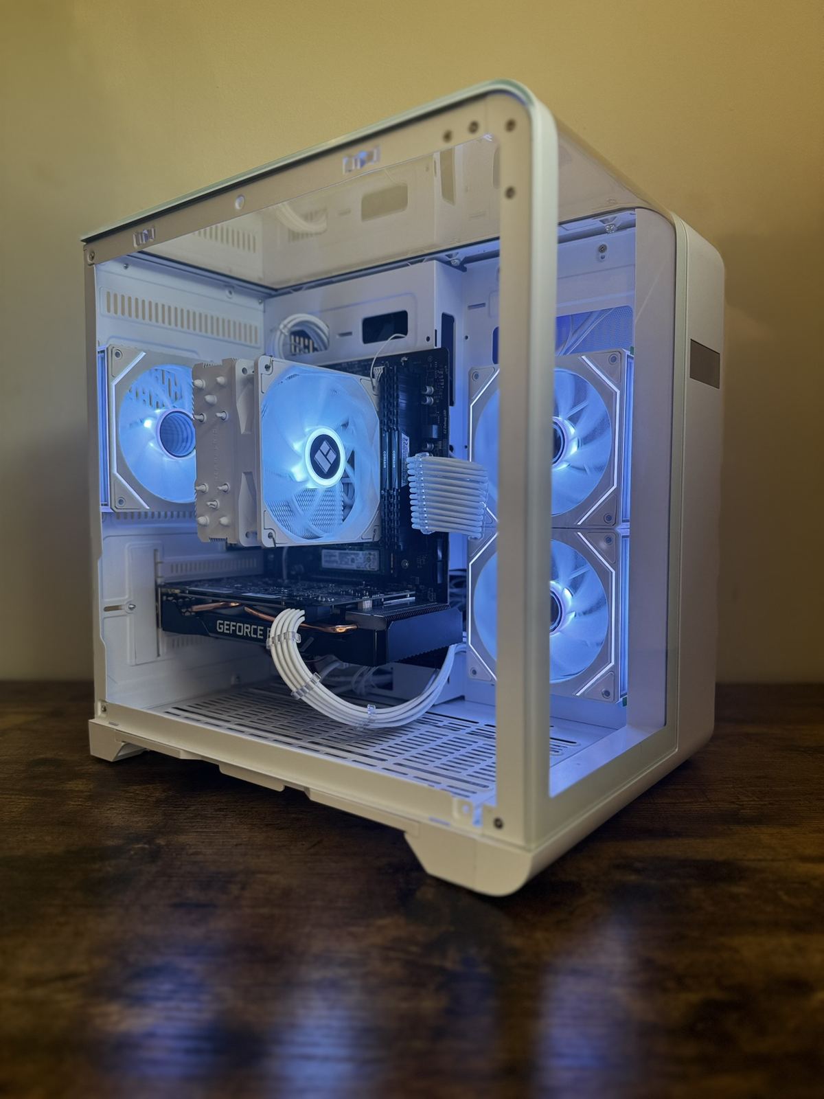 PC build in progress on the workbench